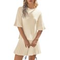 thumbnail image 5 of Women 2 Pieces Knit Set Half Sleeve Pullover Sweater and Mini Skirt Matching Sets, 5 of 7