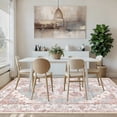 thumbnail image 2 of NewBuros 5'x7' Area Rugs for Living Room, Washable Non-Slip Vintage Tribal Print Rugs, Soft Low Pile Stain Resistant Carpet for Bedroom Dining Room, Pink, 2 of 9