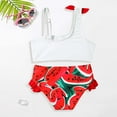 thumbnail image 4 of REDARER Girls 2-Piece Swimsuit – Watermelon Print Ruffle Shorts, Cute Summer Swimwear for Girls,Size 3-4 Years, 4 of 6