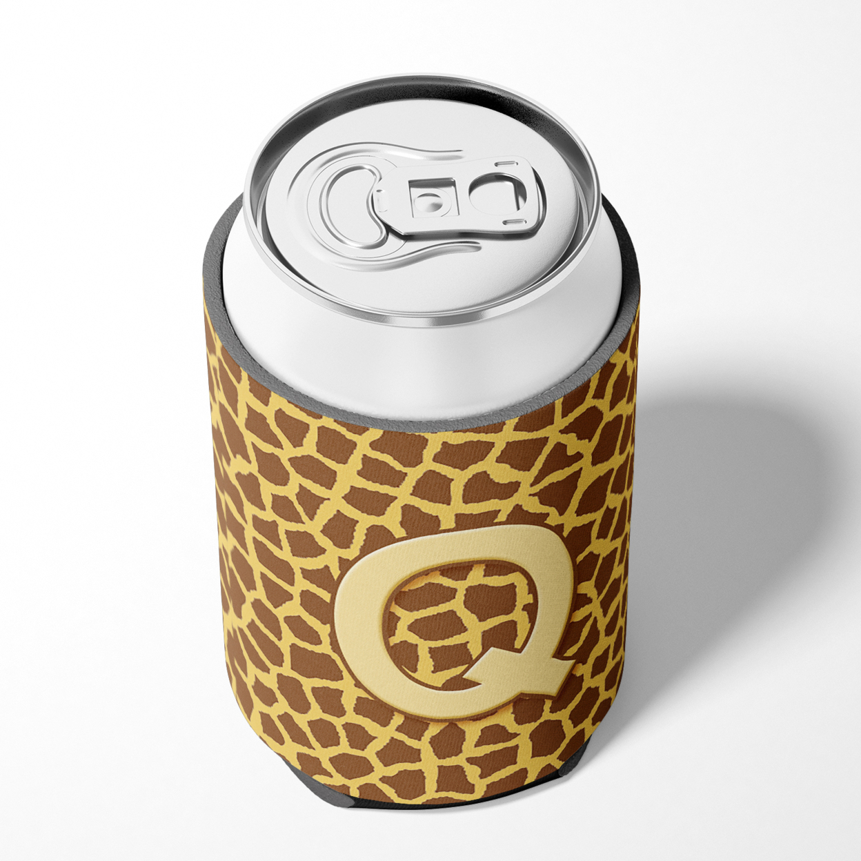 Letter Q Initial Monogram - Giraffe Can or Bottle Hugger