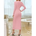 thumbnail image 2 of YOGAFOX Women's Fall Mock Neck Midi Bodycon Long Sleeve Elegant Dresses S-XL, 2 of 5