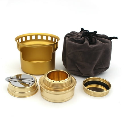 Alcohol Stove Camping Supplies Cooking Outdoor Outdoors Equipment Accessories Furnace Camp Mini Camp Cooking Supplies Hiking (HW5-golden)