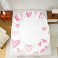 thumbnail image 5 of Manfei Graffiti Heart Print Twin Sheet Sets,Cartoon Pattern Twin Fitted Sheet,White Pink Ombre Flat Sheet For Princess,Ultra Soft Home Decor,3 Pieces, 5 of 7