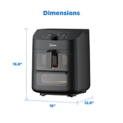 Midea Air Fryer, 11 Qt, Double Basket with Dual Cooking Zones, 8-In-1 Presets, Sync Finish Technology, Black