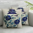 thumbnail image 3 of Shiartex Blue White Throw Pillow Covers Decorative Vase Sofa Couch Cushion Covers Chinese Art Porcelain Bottles Print Pillowscase for Home Holiday Spring Decoration, 3 of 5