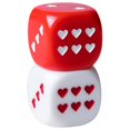 thumbnail image 1 of Dados 2 piezas de dados acrílicos Dados de corazones blancos y rojos Dados para juegos de mesa Dados para juegos de mesa Póquer Papel de fiesta, 1 of 5