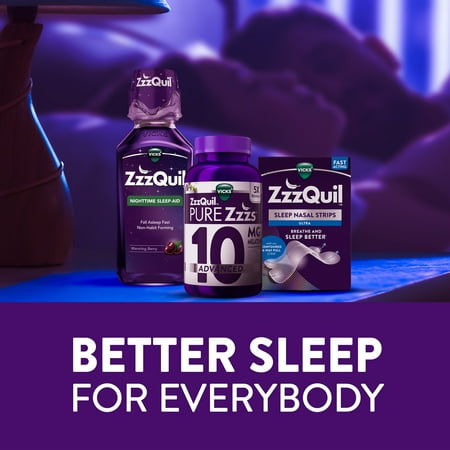 Vicks ZzzQuil Pure Zzzs Melatonin Sleep Aid Gummies, Dietary Supplement, Berry, 60 Ct