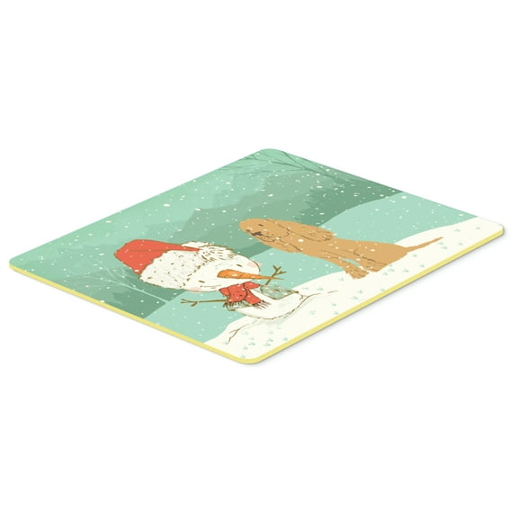Tan Spaniel Snowman Christmas Kitchen or Bath Mat 24x36