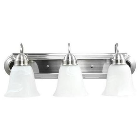 3 Light Contemporary Mini - Efficient Lighting EL-210-03-318 Contemporary 3 Light Vanity Brushed Nickel Finish with Alabaster Glass Energy Star Qualified