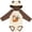 Natural & Brown w Ears, variant on Easter Cute Snake with Basket and Bunny Ears Boys or Girls Long Sleeve Baby Bodysuit