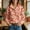 Orange, variant on Women's Valentine Heart Shirt Long Sleeve Button Up Shirt Dressy Lapel Collared Blouses Cute Casual Outfits