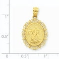 thumbnail image 2 of Beautiful 14k Solid Satin Polished Libra Zodiac Oval Pendant, 2 of 2