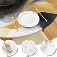thumbnail image 4 of Black White Gray Gold Marble Pattern Round Fitted Tablecloth with Elastic Edge,Dining Table Cover Waterproof,Outdoor Round Tablecloth for Camping,Dining,Indoor and Outdoor, 4 of 7