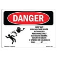 thumbnail image 1 of SignMission OS-DS-A-1218-L-1925 12 x 18 in. OSHA Danger Sign - Keep Out High Voltage, 1 of 1