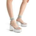 thumbnail image 4 of DREAM PAIRS Women's Lace Up Platform Heels Rhinestone High Strappy Chunky Sandal Y2K Shoe for Club Party Date Prom, 4 of 6