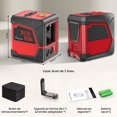 thumbnail image 3 of Nivel L&aacute;ser Autonivelante, 2 L&iacute;neas Nivelador Laser De Horizontales Verticales Verde Cruzada con 2 Bater&iacute;as y Bolsa Port&aacute;til, Nivel Laser con Soporte Magn&a, 3 of 7