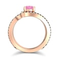 thumbnail image 4 of 2.50 Carat Round Cut Pink Sapphire & Black Onyx Gemstone Stylish Bridal Ring for Ladies Solid 18K Rose Gold Size 11 by Diamond-Capitals, 4 of 8