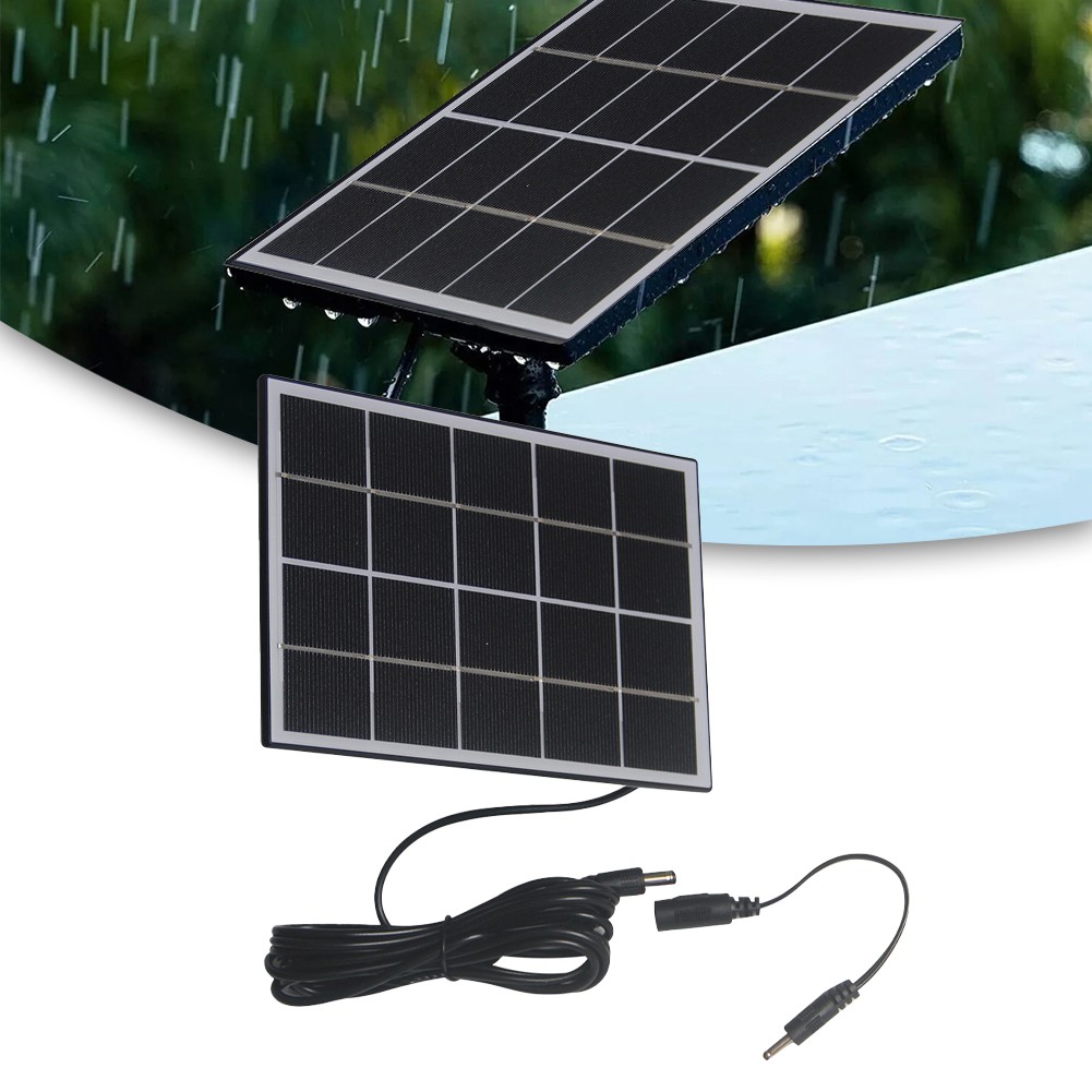 Panneau Solaire 3W 5V Avec Support 360° - Câble 1.2 M - Étanche IP66 - Pour Caméra De Surveillance, Sonnette, Téléphone - Chargeur Solaire Extérieur