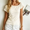 thumbnail image 5 of Tnhcen Women's One Shoulder Top with Built in Bra Summer Cotton Sleepwear Sleeveless Cami Loungewear Ruffle Top for Women S-XL, 5 of 6