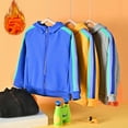 thumbnail image 4 of Godderr 1-10 Years Old Boys Girls Hoodie Tops Sweater for Kids Baby,Hooded Sweater,Long Sleeve Solid Color Zipper Padded Cardigan Jacket, 4 of 6