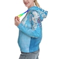 thumbnail image 2 of Honeii Hanging Orchids Floral Blue Pattern Womens Oversized Hoodies Long Sleeve Sweatshirts Pullover Fall Outfits with Pocket-Medium, 2 of 7
