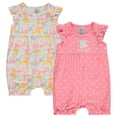 thumbnail image 6 of Cudlie 2-Pack Baby Girl Rompers – Soft Cotton, Everyday Comfort, 6 of 8