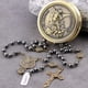 thumbnail image 4 of Collar con forma de rosario HanLincc, hematita, piedra negra, San Miguel, 4 of 9