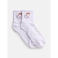 thumbnail image 2 of No Boundaries Women's Ankle Socks, 3-Pack, Size 4-10, 2 of 3