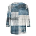 thumbnail image 5 of BangWanChi 3/4 Length Sleeve Womens Tops Plus Size Women's Fashion Printed Loose T-Shirt 3/4 Sleeves Blouse Round Neck Casual Tops, 5 of 5