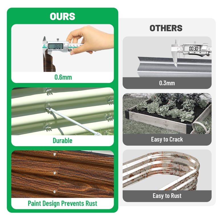 NUGRIART 4x2 ft Galvanized Raised Garden Bed (Set of 2) photo 5