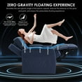 thumbnail image 4 of Weilianda Astronaut Zero Gravity Home Theater Seating Top Grain Leather Recliner Sofa Power Headrest Footrest with Carbon Fiber Tray Table, Tablet Stand, Cup Holders Row of 4 Loveseat Middle Navy Blue, 4 of 5