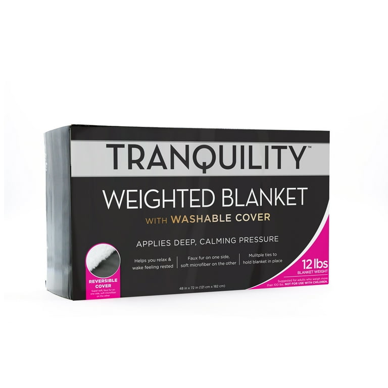 Tranquility Faux Fur 12lb Weighted Blanket with Washable Cover Walmart