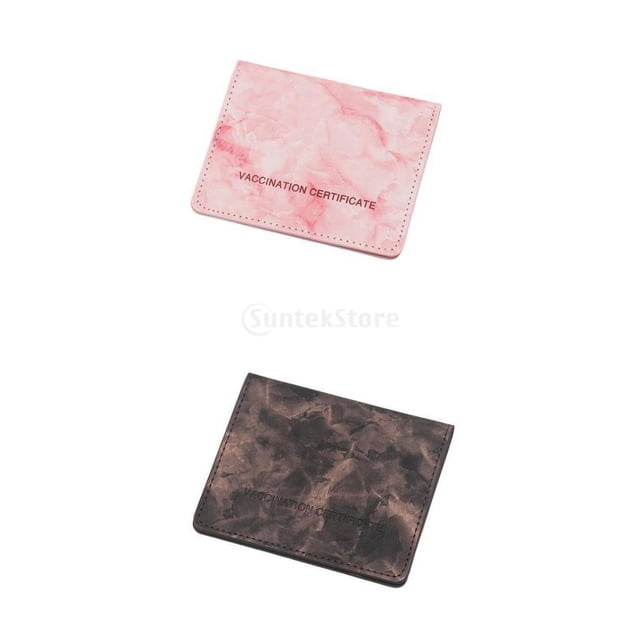 V2x Accination Card Protector Cartera Delgada Para Rosa Negro Colco vacunación