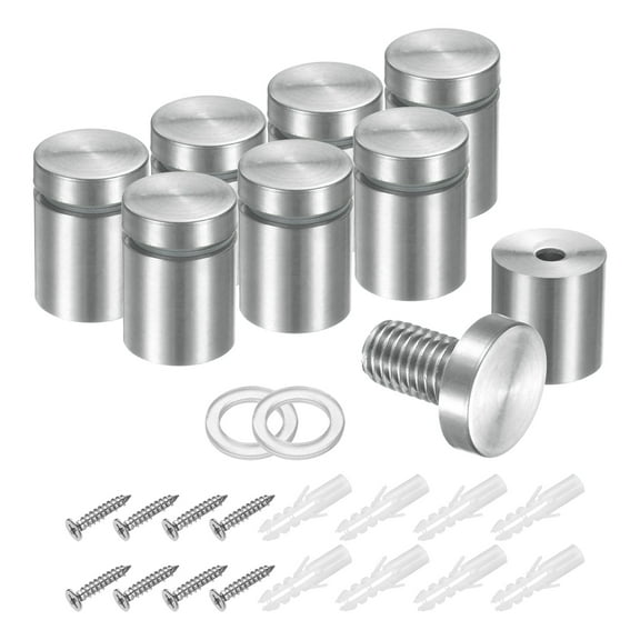 8 Pack 3/4" x 1" Stainless Steel Standoff Sign Standoff Screws, Silver Tone