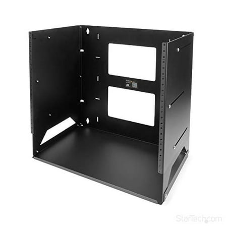 StarTech.com 8U Open Frame Wall Mount Network Rack w/ Built in Shelf - 2-Post Adjustable Depth (12" to 18") Equipment Rack - 75.2lbs (WALLSHELF8U)