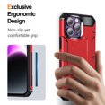 thumbnail image 6 of Decase for iPhone 15 Pro Max 2023 Dual-layer Protector Case,Rugged Dorp Proof Shockproof Built-in Invisible Folding Kickstand TPU Bumpe Hard PC Back Cover Case for iPhone 15 Pro Max,Red, 6 of 8