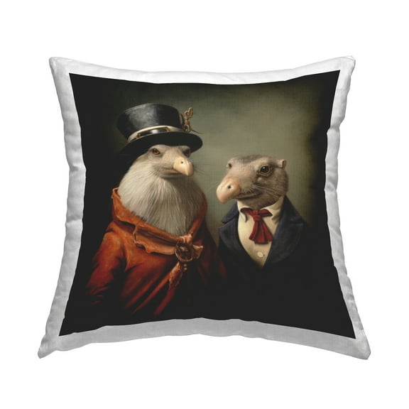 Stupell Industries Wild Animals Vintage Fashion Decorative Printed Throw Pillow, 18 x 18