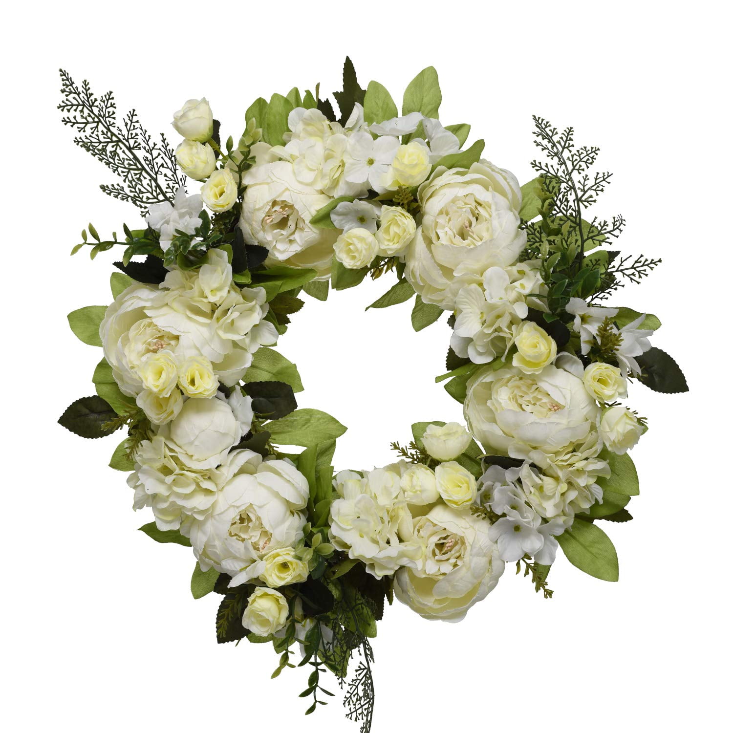 Forevercute 16 Artificial Plastic Wreaths Flowers Arrangements Front Door Wall Home Garden Office Wedding Decor Blue White