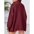 thumbnail image 4 of Women's Chunky Knit Oversized Cardigan - Button Front Coat with Lantern Sleeves for Fall/ Winter Cozy Outerwear, 4 of 5