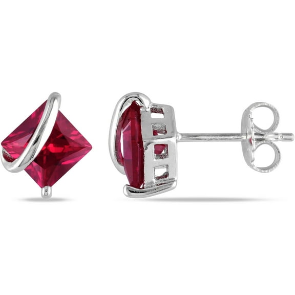 Everly Women's Created Ruby Sterling Silver Earrings