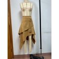 thumbnail image 4 of Aellinatey Fringe Detail Elegant Skirt Women High Waist Knee Length With Asymmetrically Hems, 4 of 8