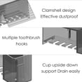 thumbnail image 3 of 5 Slots Wallmount Toothbrush Holder with Cover for Shower, Plastic Multifunctional Toothpaste Toothbrush Organizer Compatible with Oral-B Cross Action, Colgate Renewal (Gray), 3 of 6