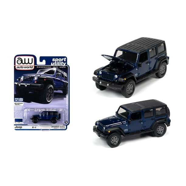 2018 Jeep Wrangler JK Unlimited, Purple - Auto World AWSP042/24B - 1/64  Scale Diecast Model Toy Car 