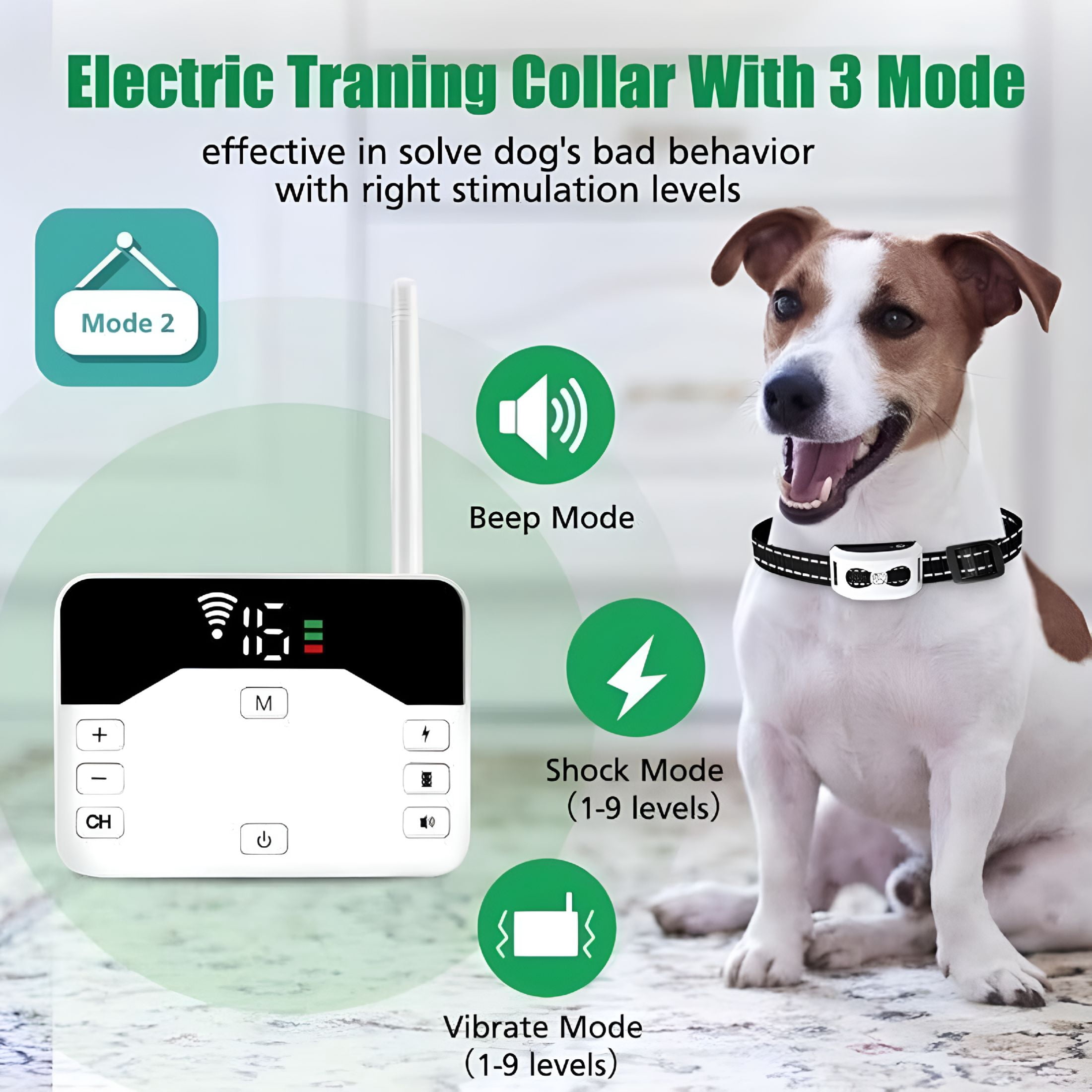 XIBUFE Wireless Dog Fence,Electric Fence System for Dogs,Shock Training Collar,Wireless Pet Boundary Containment System,Waterproof Rechargeable Training Collar,Vibrate/Shock Dog Fence,For 2 Dogs