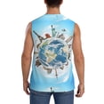 thumbnail image 4 of Fotbe Men's World Travel Print Men's Sleeveless Muscle Tank Tops Casual T-Shirts for Gym Workout Beach-3X-Large, 4 of 8