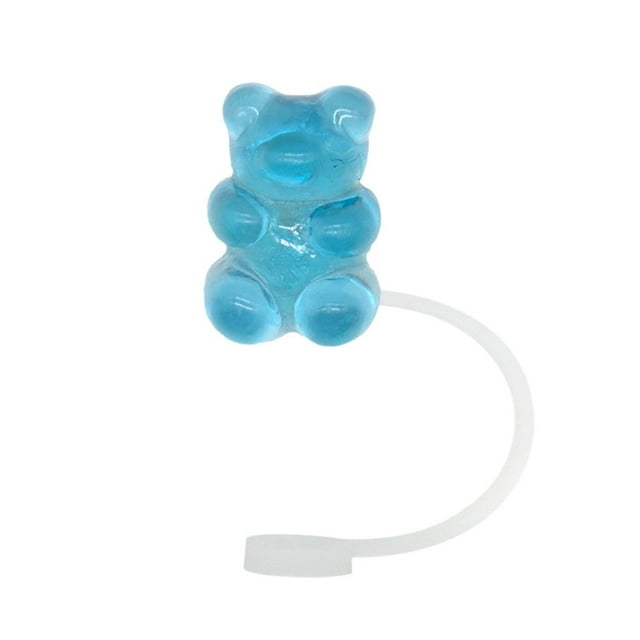 AccessoriesCartoon Bear Silicone Straw Cap Dust-Proof Cartoon X7W2