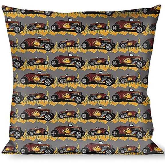 Buckle-Down Throw Pillow - Hot Rod w Flames