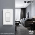 thumbnail image 2 of Interruptor de luz de pared unipolar BESTTEN, paquete de 20, 15 A 120/277 V, 2 of 6