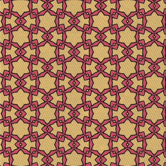 Ahgly Company Machine Washable Indoor Square Transitional Saffron Red Area Rugs, 7' Square