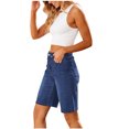 thumbnail image 3 of Tawop Shorts for Women High Rised Casual Womens Jeans Above-Knee Bermuda Womens Pants with Pockets Easy Care, Women's S-XXL, 3 of 8